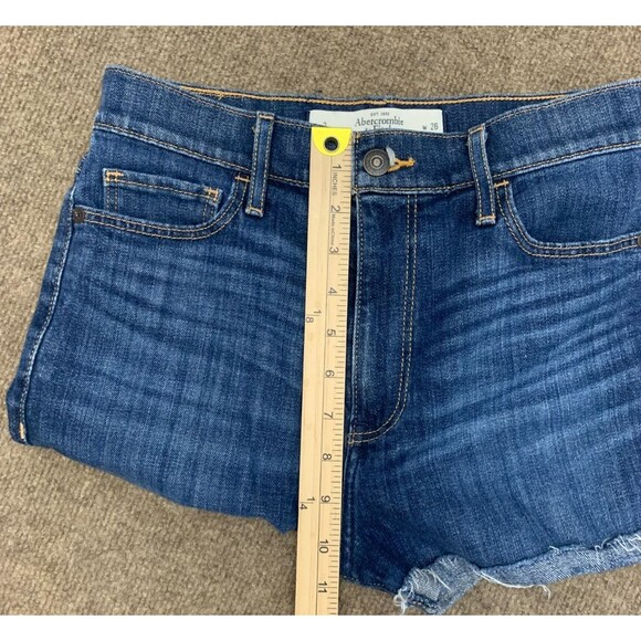 Abercrombie & Fitch Shorts Womens 2/26 Cutoff Rolled Hem Stretch Denim Boho - Picture 5 of 9